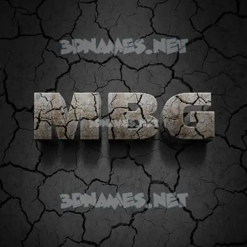 mbg in Cracked Stone style - 3D name wallpaper