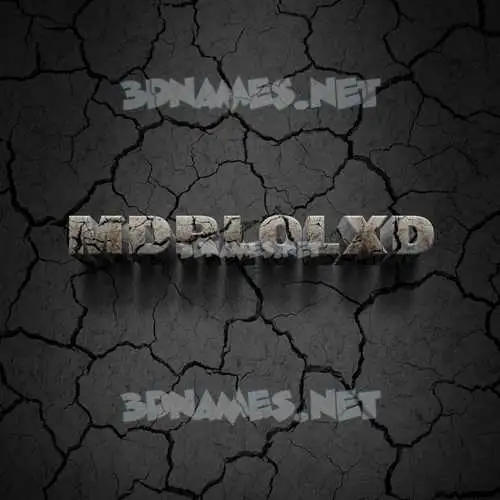 mdrlolxd in Cracked Stone style - 3D name wallpaper