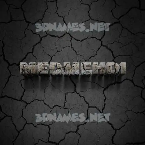 medmehdi in Cracked Stone style - 3D name wallpaper medmehdi in Cracked Stone style - 3D name wallpaper