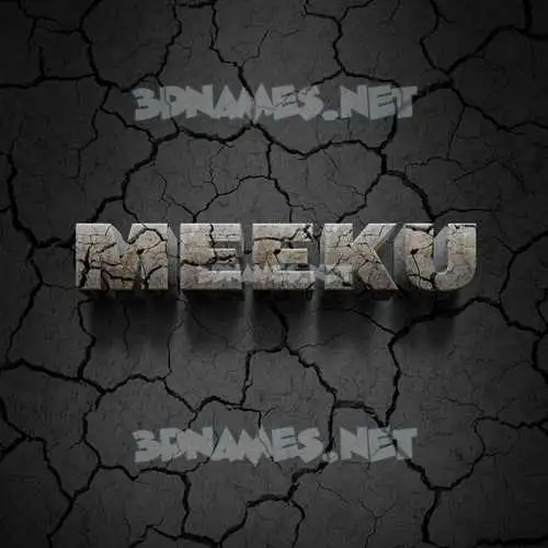 meeku in Cracked Stone style - 3D name wallpaper meeku in Cracked Stone style - 3D name wallpaper