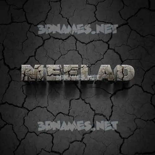 meelad in Cracked Stone style - 3D name wallpaper