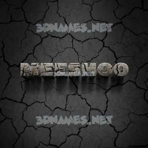 meeshoo in Cracked Stone style - 3D name wallpaper