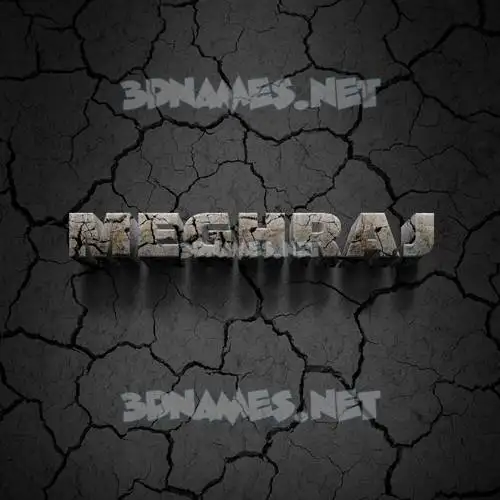 meghraj in Cracked Stone style - 3D name wallpaper