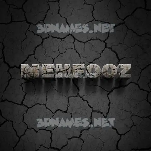mehfooz in Cracked Stone style - 3D name wallpaper