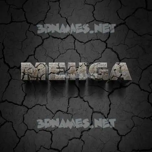 mehga in Cracked Stone style - 3D name wallpaper