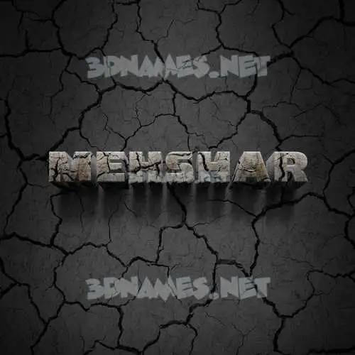 mehshar in Cracked Stone style - 3D name wallpaper
