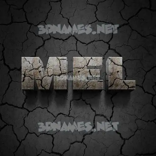 mel in Cracked Stone style - 3D name wallpaper