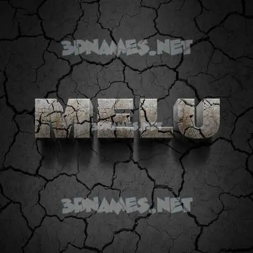 melu in Cracked Stone style - 3D name wallpaper