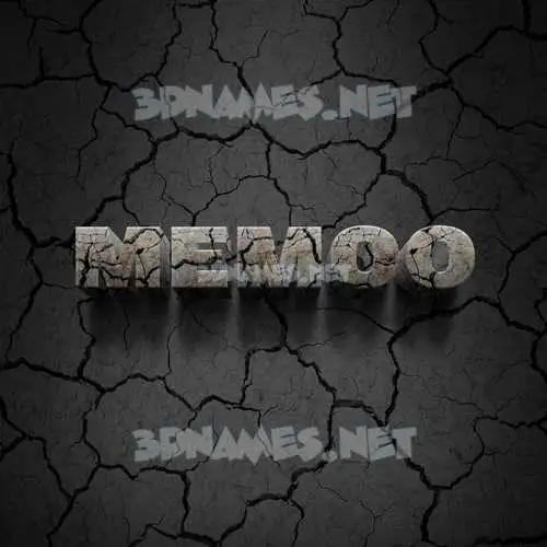 memoo in Cracked Stone style - 3D name wallpaper memoo in Cracked Stone style - 3D name wallpaper