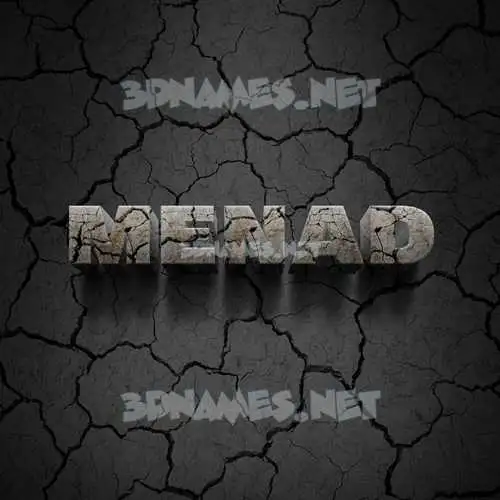 menad in Cracked Stone style - 3D name wallpaper menad in Cracked Stone style - 3D name wallpaper