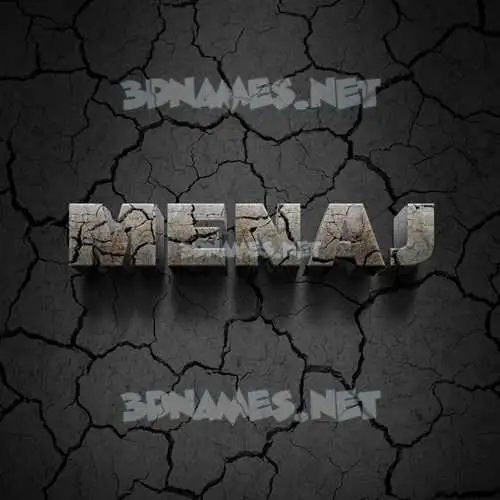 menaj in Cracked Stone style - 3D name wallpaper menaj in Cracked Stone style - 3D name wallpaper