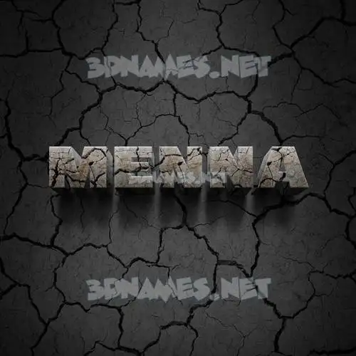menna in Cracked Stone style - 3D name wallpaper menna in Cracked Stone style - 3D name wallpaper