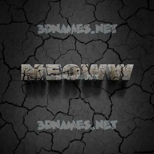 meoww in Cracked Stone style - 3D name wallpaper meoww in Cracked Stone style - 3D name wallpaper