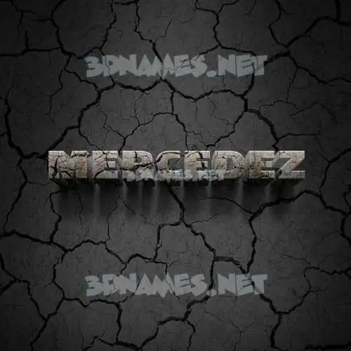mercedez in Cracked Stone style - 3D name wallpaper mercedez in Cracked Stone style - 3D name wallpaper