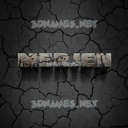 merjen in Cracked Stone style - 3D name wallpaper