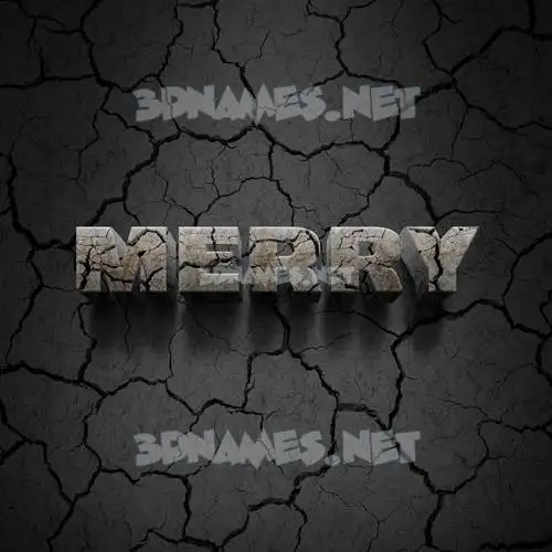 merry in Cracked Stone style - 3D name wallpaper merry in Cracked Stone style - 3D name wallpaper