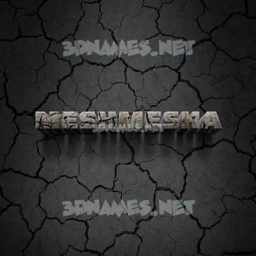 meshmesha in Cracked Stone style - 3D name wallpaper
