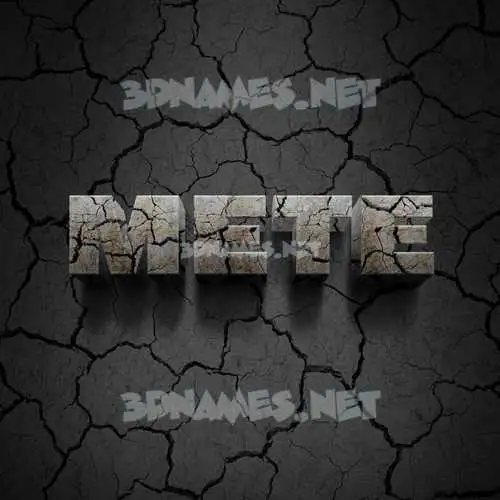 mete in Cracked Stone style - 3D name wallpaper