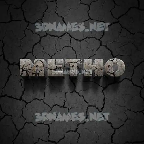 metho in Cracked Stone style - 3D name wallpaper