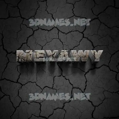 meyawy in Cracked Stone style - 3D name wallpaper meyawy in Cracked Stone style - 3D name wallpaper