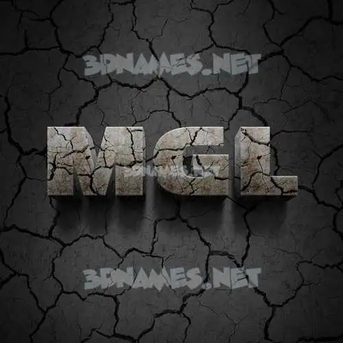 mgl in Cracked Stone style - 3D name wallpaper