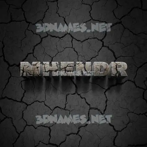mhendr in Cracked Stone style - 3D name wallpaper mhendr in Cracked Stone style - 3D name wallpaper