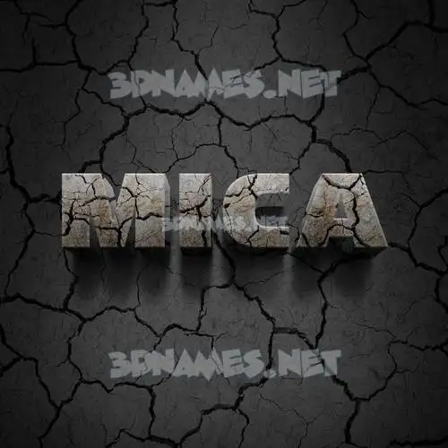 mica in Cracked Stone style - 3D name wallpaper