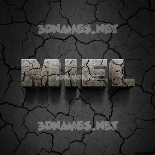 miel in Cracked Stone style - 3D name wallpaper