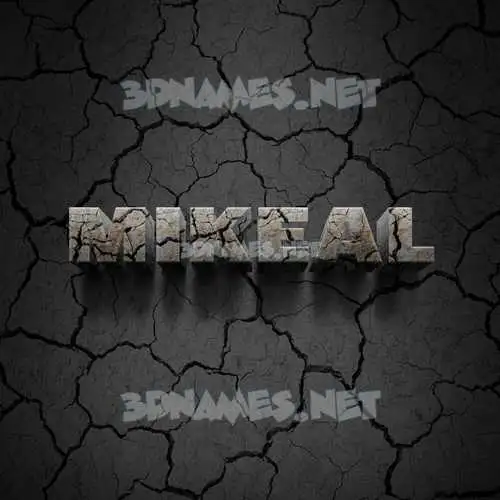 mikeal in Cracked Stone style - 3D name wallpaper