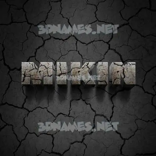 mikin in Cracked Stone style - 3D name wallpaper