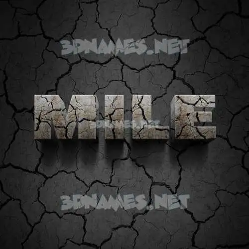 mile in Cracked Stone style - 3D name wallpaper mile in Cracked Stone style - 3D name wallpaper