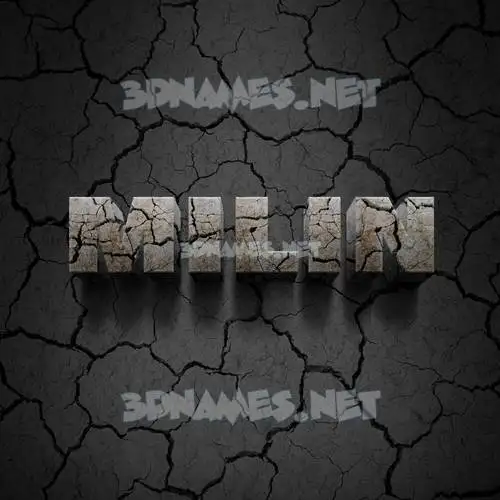 milin in Cracked Stone style - 3D name wallpaper milin in Cracked Stone style - 3D name wallpaper