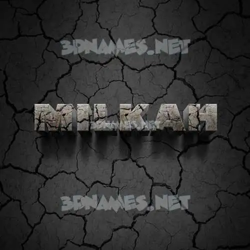 milkah in Cracked Stone style - 3D name wallpaper milkah in Cracked Stone style - 3D name wallpaper
