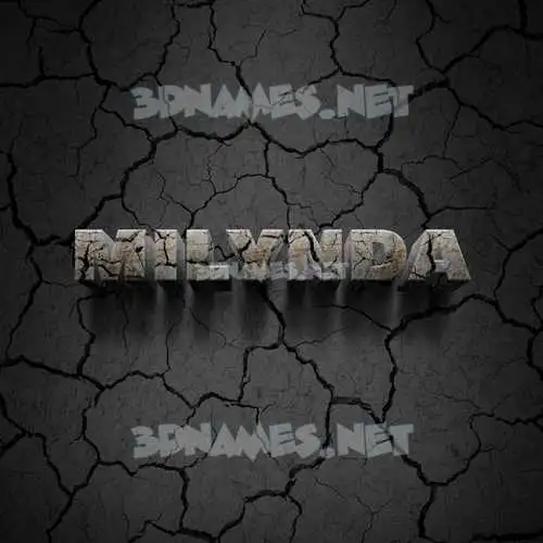 milynda in Cracked Stone style - 3D name wallpaper