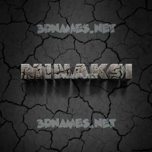 minaksi in Cracked Stone style - 3D name wallpaper