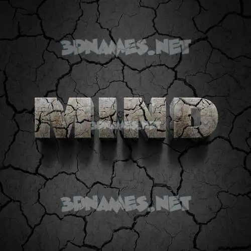 mind in Cracked Stone style - 3D name wallpaper