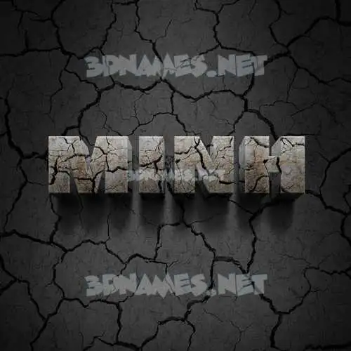minh in Cracked Stone style - 3D name wallpaper