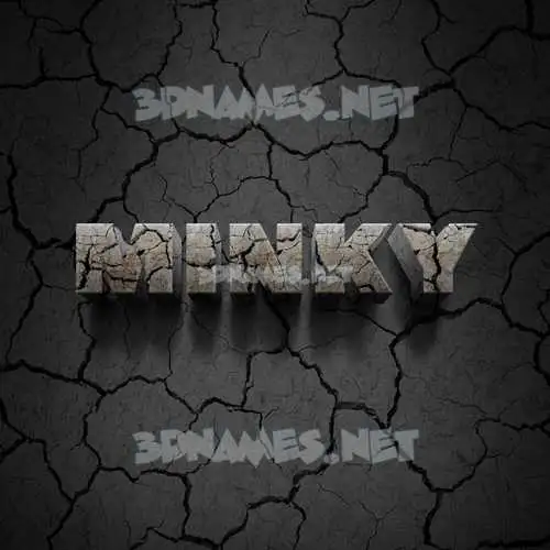minky in Cracked Stone style - 3D name wallpaper