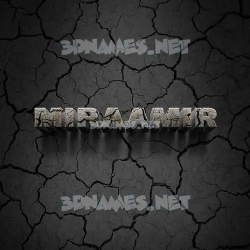miraamir in Cracked Stone style - 3D name wallpaper miraamir in Cracked Stone style - 3D name wallpaper