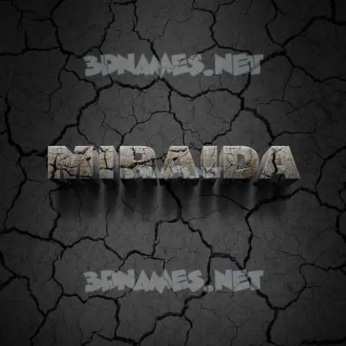 miraida in Cracked Stone style - 3D name wallpaper