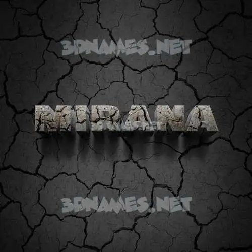 mirana in Cracked Stone style - 3D name wallpaper