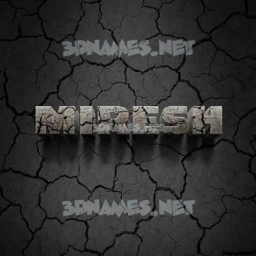 miresh in Cracked Stone style - 3D name wallpaper