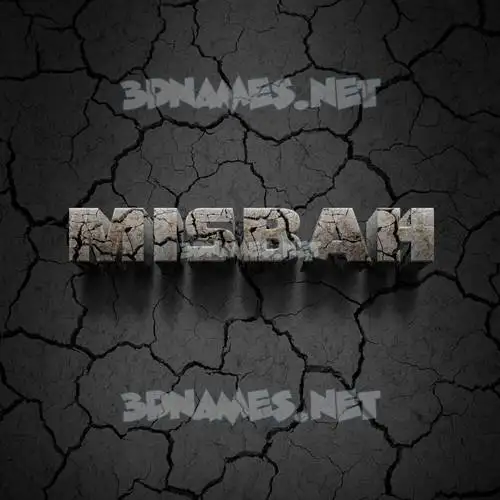 misbah in Cracked Stone style - 3D name wallpaper