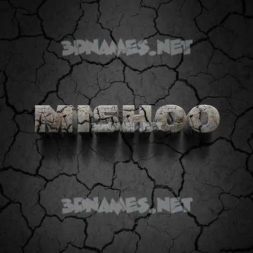 mishoo in Cracked Stone style - 3D name wallpaper