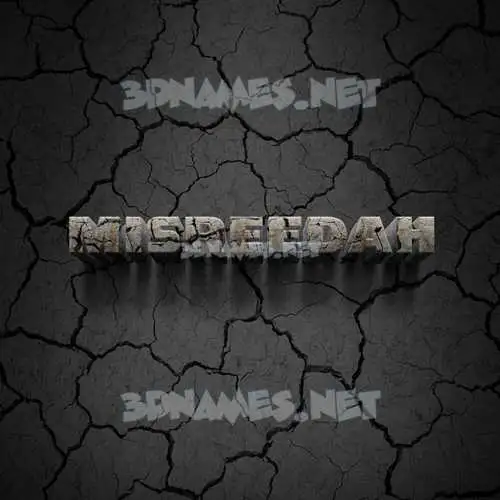 misreedah in Cracked Stone style - 3D name wallpaper misreedah in Cracked Stone style - 3D name wallpaper