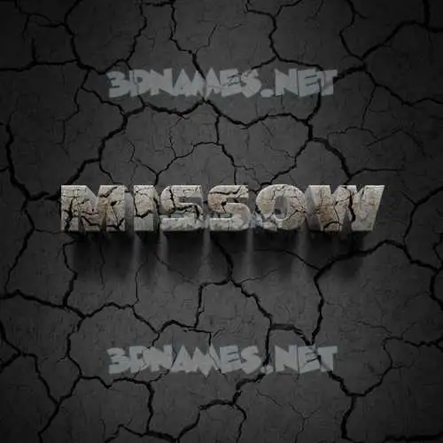 missow in Cracked Stone style - 3D name wallpaper missow in Cracked Stone style - 3D name wallpaper