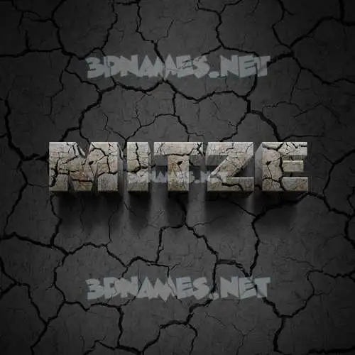 mitze in Cracked Stone style - 3D name wallpaper