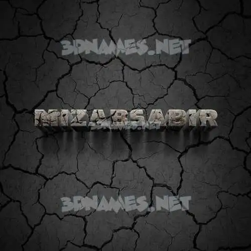 mizabsabir in Cracked Stone style - 3D name wallpaper