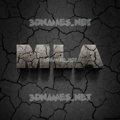 mla in Cracked Stone style - 3D name wallpaper