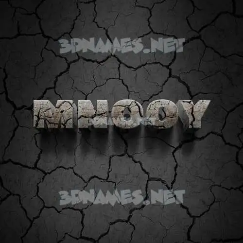 mnooy in Cracked Stone style - 3D name wallpaper